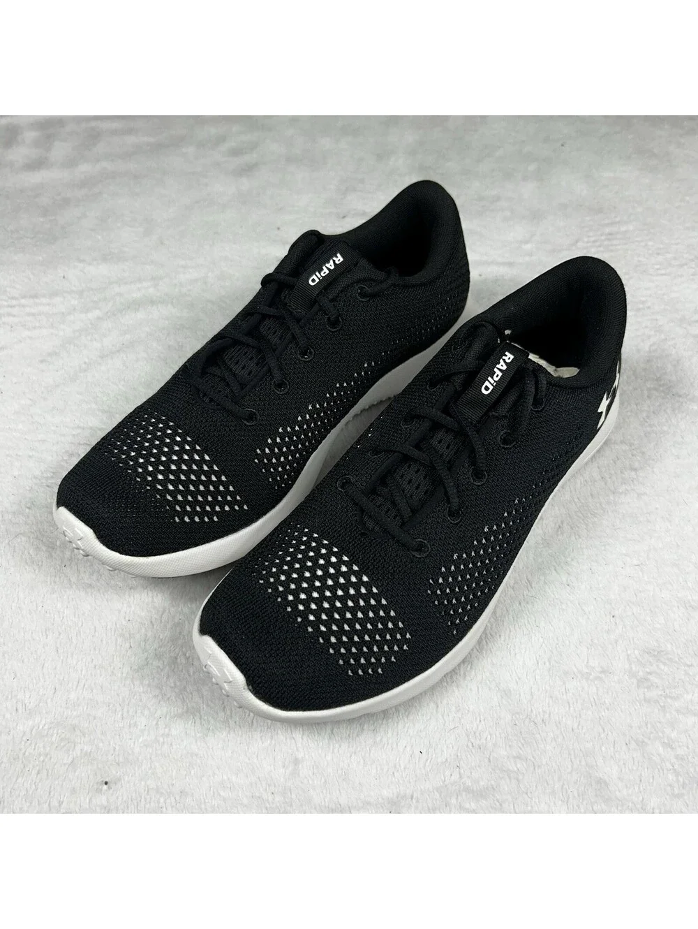 Under Armour UA Rapid Sneakers Men's Size 7.5 Black White 1297445-001 New